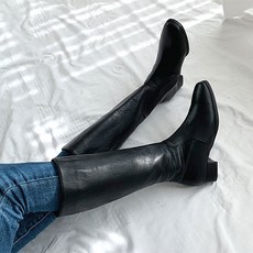 어바웃슈 애런 아몬드 토 미들힐 롱부츠