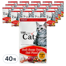 더캣츠 고양이 스프 파우치 간식, 가다랑어, 50g, 40개