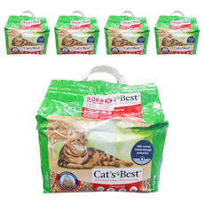 Cat's Best 經典凝結木屑砂 紅標, 100%天然德國杉木, 無粉塵, 3倍快速效吸附水分和臭味, 4.3kg, 5包, 原味