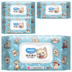 奈森克林 一神家族純水濕巾 掀蓋, 1入, 4包