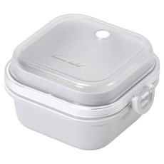 珍珠金屬 方型便當盒 DC-6019, 灰白色, 1個