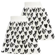 日本竹纖維隔尿裙 棉布材質, 愛心裙 黑色 + 白色, 2件