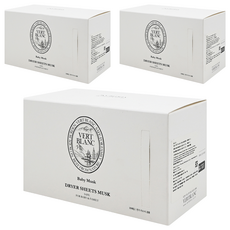 VERT BLANC 烘衣衣物柔軟片, 寶寶麝香味, 植物性柔軟成分, 溫和減少皮膚刺激, 弱酸性, 1入, 3盒