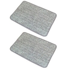 By deco 絨毛方形地墊 2條組, 灰色的