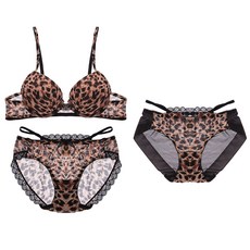 GLAM GONGGAM 時尚豹紋內衣內褲組 3入