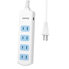 Kinyo 4插延長用電源線 2孔, 1.8m, 白色, 1個