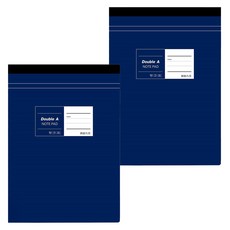 Double A A4單線橫線筆記本 輕薄易攜帶 辦公學習記事本, 2本, 藍色