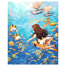 ArtLife 藝術生活 數字油畫DIY DT200 40 x 50cm, 夢幻海世界 海洋藍調, 1個