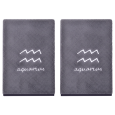 QIDINA 奇蒂可 珊瑚絨蓬鬆星座親膚超吸水浴巾 J 款式隨機, 雲霧深灰, 2個