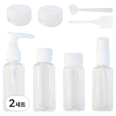 仙洞商社 口袋旅行分裝瓶6入 + 滴管 + 乳霜匙組合 No.6173, 透明, 2套