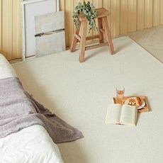 스칸디앤홈 관리쉬운 크림투톤 단모 러그 워셔블 거실 카페트