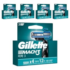 Gillette 吉列 正品 Mach3 刮鬍刀片, 4入, 5個