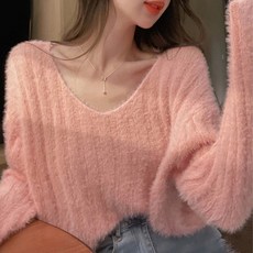 性感V領海馬毛毛衣