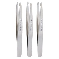 鑷子 Man Slant Tweezer Tweezers, 3個, 銀