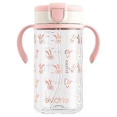 Evorie Tritan Rabbit P 吸管杯 300ml, 粉色, 1個