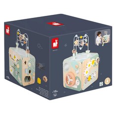 Janod 北歐簡約 寶寶智能方塊 益智玩具 觸覺感官刺激 木製玩具, 1盒, 多色
