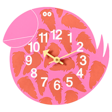 dayneeds 日需百備 動物造型壁掛式時鐘 ERT-CK6-BTN, 花漾大嘴鳥 粉色