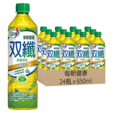 每朝健康 雙纖綠茶, 650ml, 24瓶