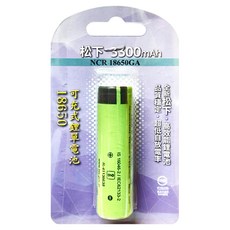 Panasonic 18650GA 可充式鋰單電池, 3300mAh, 低自放電率, 1顆, 1個