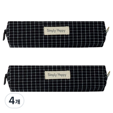 아이비스 체크 멀티 파우치, 블랙, 4개