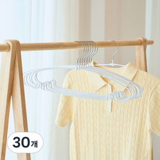 LIV MOM 防滑鐵製塗層圓形衣架, 30個, 白色