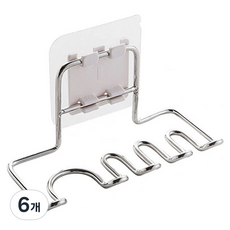 THELIVING 免鑽孔不鏽鋼牙刷刮鬍刀架, 6個, A款