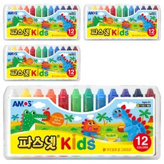 AMOS 阿摩司 Fasnet兒童蠟筆, 4個, 12色