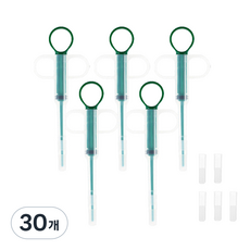 돌봄 반려동물 알약 주사기 그린 + 실리콘 노즐 2개, 32g, 30개