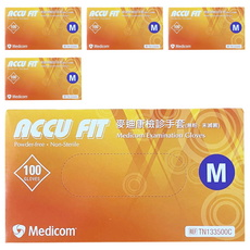 Medicom 麥迪康 NBR檢診手套 未滅菌/無粉 M TN133500C 100個, 5盒