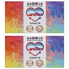 CareMax 凱瑪適 素色系列 成人醫療口罩 17.5 x 9.5cm, 醫藍色, 50片, 2盒