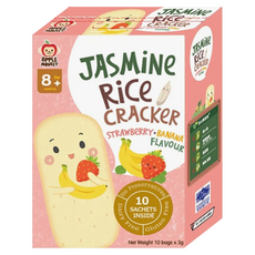 APPLE MONKEY 愛啵寶寶 茉莉香米餅 8個月以上, 草莓香蕉, 30g, 1盒