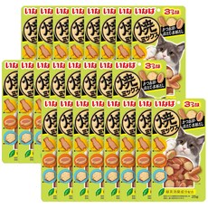 이나바 고양이 야끼믹스 간식, 혼합맛(가다랑어포/가리비/정어리스프), 25g, 24개