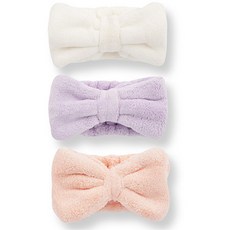DEWIV 洗臉髮帶 3種組, 1套, 白色, 粉色, 紫色