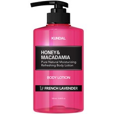 KUNDAL 昆黛爾 蜂蜜澳洲堅果香氛保濕潤膚乳 法式薰衣草香, 500ml, 1瓶