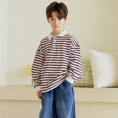 vavkids 兒童三色橄欖球領T恤