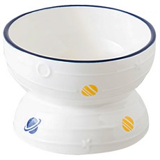 Catfeet 陶瓷碗, 星空平面陶瓷碗, 寵物碗, 星空平面, 1個