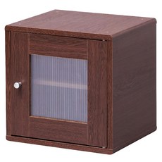 IRIS OHYAMA 愛麗思歐雅瑪 圓角半透明組合收納櫃 QR 34PDT, 胡桃木色, 1個