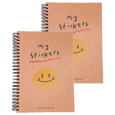 크라프트 스티커북 A5, 옐로스마일, 2개