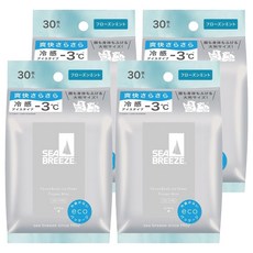 SHISEIDO 資生堂 SEA BREEZE 爽身濕紙巾 全身用 冰凍薄荷, 1入, 4包