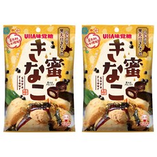 UHA 味覺糖 黑蜜黃豆粉風味糖 不使用著色劑, 105.6g, 2包