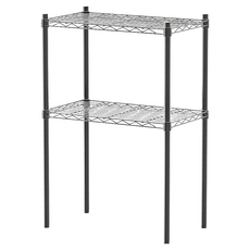 dayneeds 日需百備 輕型波浪架 三色可選 鐵力士架/收納層架/鞋架/展示架/層架/鐵架, 黑色, 2層
