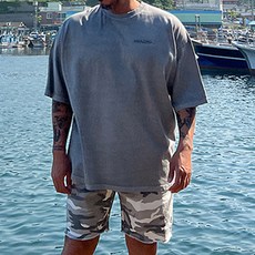 파이브라지 빅사이즈 썸머 레터링 포인트 오버핏 통기성 반팔 티셔츠