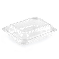 配菜沙拉容器 透明 DS-206 300p + 蓋子 300p, 1入, 1套