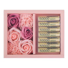 화양연화 비누꽃 플라워 기프트 박스, 블러쉬로즈