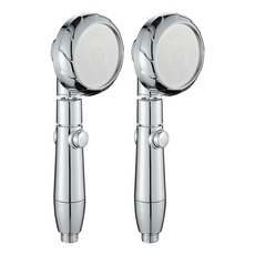 생활공식 파워수압 절수 샤워기 헤드, 2개, 실버