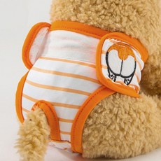 Market A 狗狗圖案魔鬼氈生理褲 橘色, L, 1個, 1入