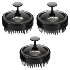 WESSEN 高密度洗髮梳, 黑色, 3個