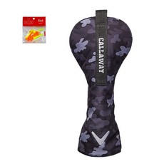 Callaway 迷彩高爾夫球桿套+高爾夫球座, 黑色(頭套)