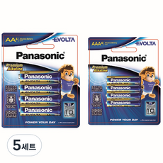 Panasonic EVOLTA 頂級鹼性電池組 AA 4入 + AAA 4入, 5套, AA 4顆+AAA 4顆