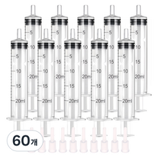 다온셀렉트 무한잉크 충전 석션팁 포함 석션주사기 20ml, 혼합색상, 60개